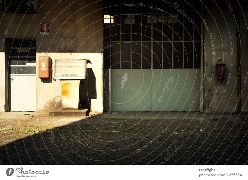 tank totally old Town Industrial plant Factory Manmade structures Building Architecture Old Historic Petrol station Gate Colour photo Exterior shot