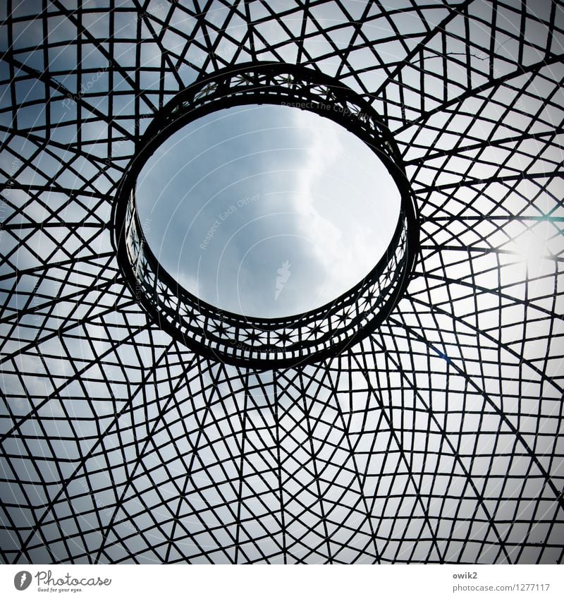 ventilation Sky Clouds Manmade structures Building Pavilion Chateau Sanssouci Metal Above Opening Hollow Grating Reticular Colour photo Subdued colour