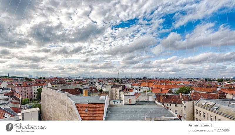 Berlin - Panorama Vacation & Travel Tourism Far-off places Sightseeing Summer House (Residential Structure) Business Landscape Sky Clouds Horizon Spring Climate