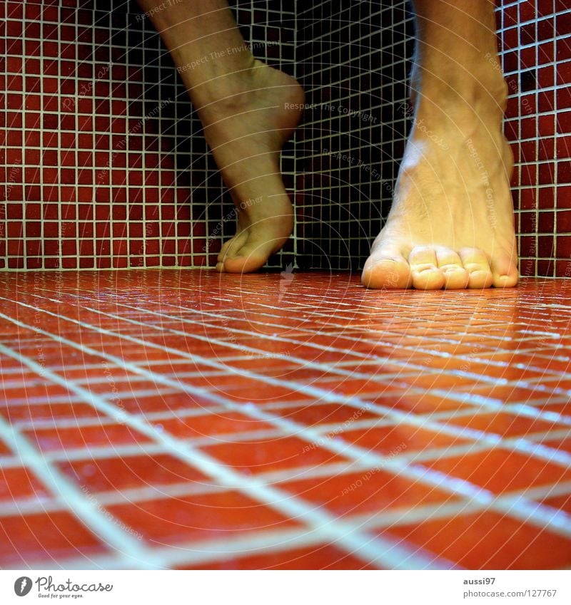 The games are open Bathroom Red Square Ankle joint Track and Field Tile Corner cubism Feet OSG Beginning