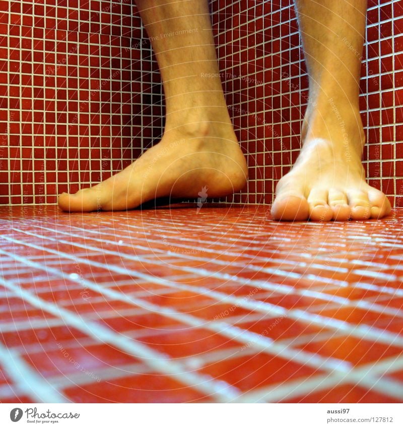 swing-out phase Bathroom Red Square Ankle joint Tile Corner cubism Feet OSG End