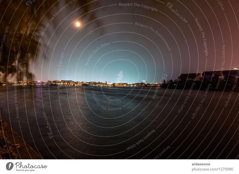 Jinji Lake Landscape Water Full  moon Summer Lakeside Moody Attentive Calm Tourism Environment suzhou Town Coast Far-off places Wide angle Colour photo