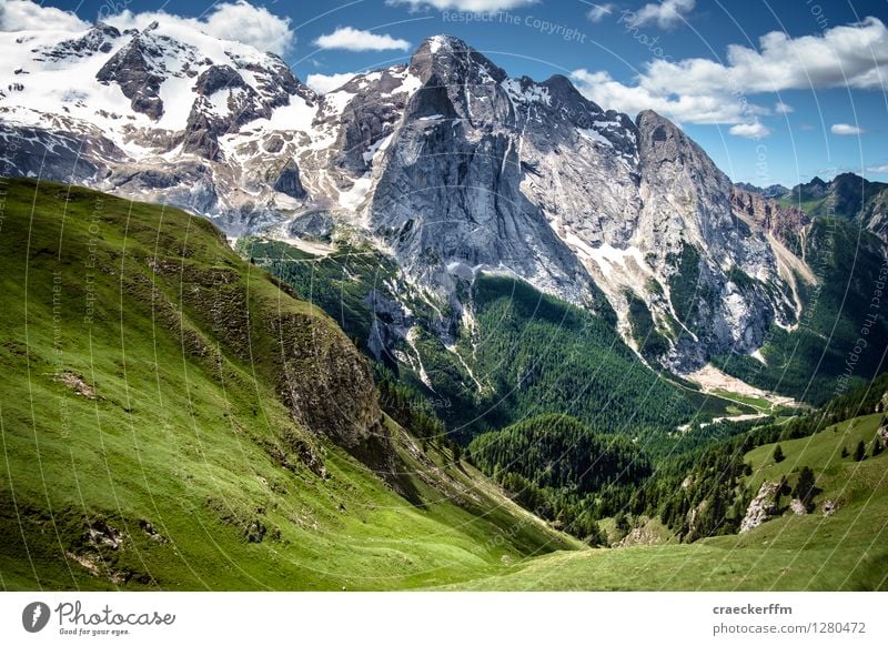 Dolomites IV Vacation & Travel Tourism Far-off places Freedom Summer Sun Mountain Hiking Climbing Mountaineering Landscape Clouds Beautiful weather Alps Peak