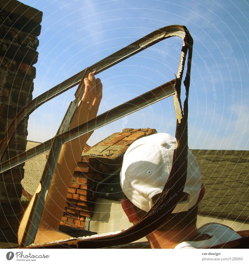 LIGHTLICKER Summer Roof Skylight Vantage point Roof terrace Cap White Summery Hold To hold on Bird's-eye view Friendliness Broken Derelict Barn Farm