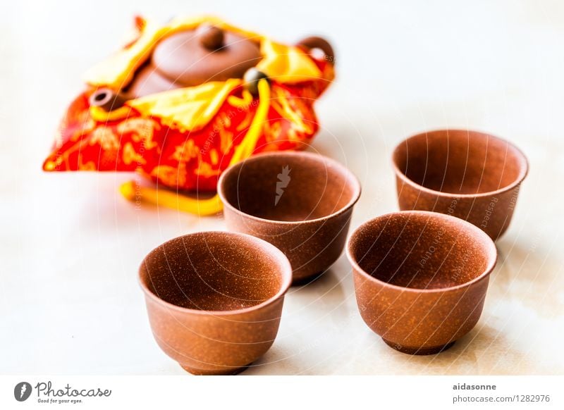 tea set Hot drink Tea Crockery Relaxation Contentment Thirst Colour photo Studio shot Deserted