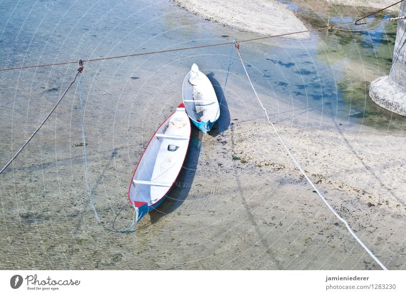 A Pair of Boats Water Summer Beautiful weather River bank Beach Bay Ocean Island nusa lembongan Fishing boat Anchor Rope Vacation & Travel Bright Serene Calm