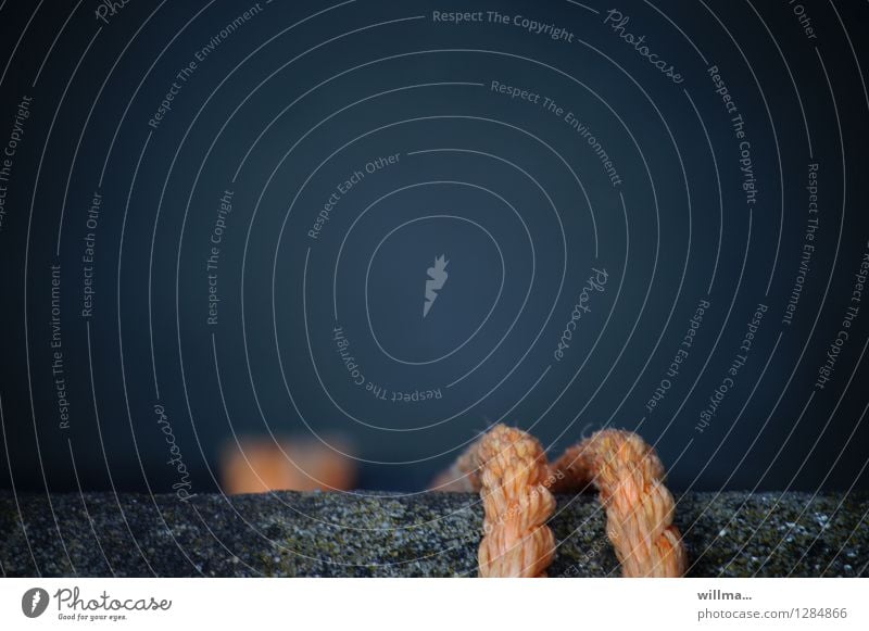 0815 AST | the dew point Rope Safety Edge Tense Jetty Hold Dark Orange Escape Escape route Exterior shot Deserted Copy Space top Copy Space middle