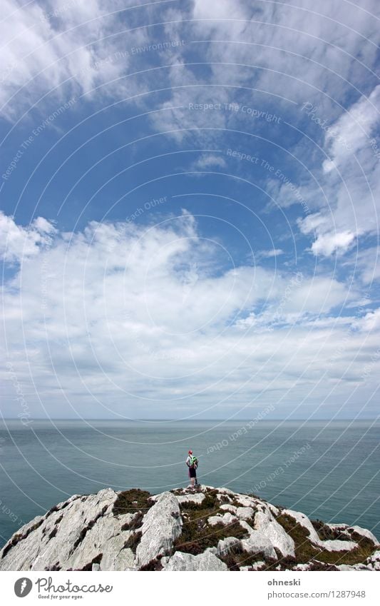 to the beautiful view Hiking Human being Masculine Man Adults 1 Nature Landscape Rock Coast Ocean Eternity Freedom Serene Uniqueness Inspiration Senses Infinity