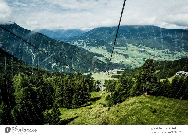 Mountain railway in the Alps Environment Nature Landscape Sky Clouds Spring Summer Weather Beautiful weather Plant Tree Meadow Peak Driving Large Infinity Dry