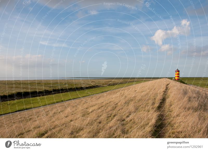 Pilsum lighthouse Relaxation Calm Cure Vacation & Travel Tourism Trip Cycling tour Summer Summer vacation Ocean Waves Hiking Swimming & Bathing Nature Landscape