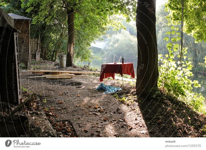 picnic Table Beautiful weather wood Free luck Red Contentment Determination Calm Modest Longing Adventure Beginning Discover Leisure and hobbies Uniqueness