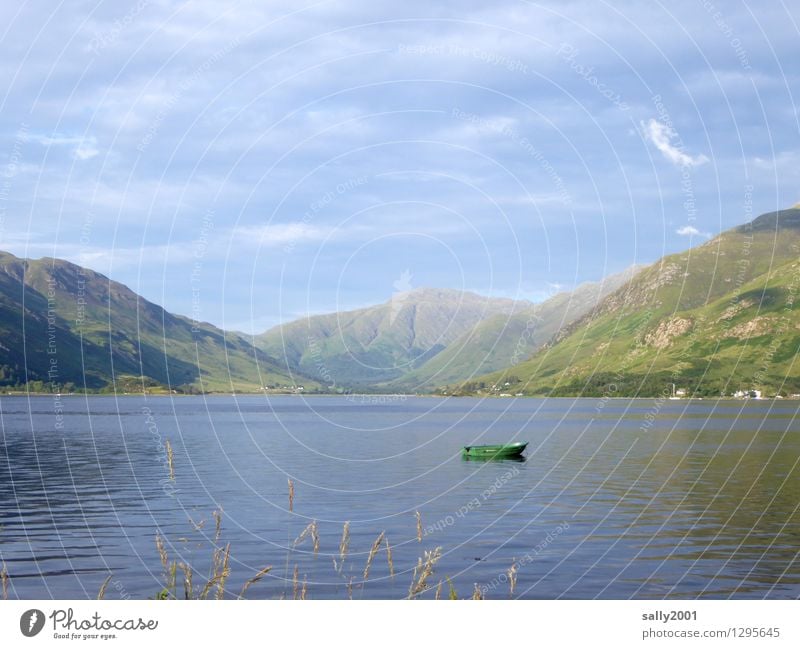 resting place... Nature Clouds Summer Grass Hill Mountain Lakeside Loch Duich Scotland Great Britain Dinghy Rowboat Small Natural Adventure Loneliness