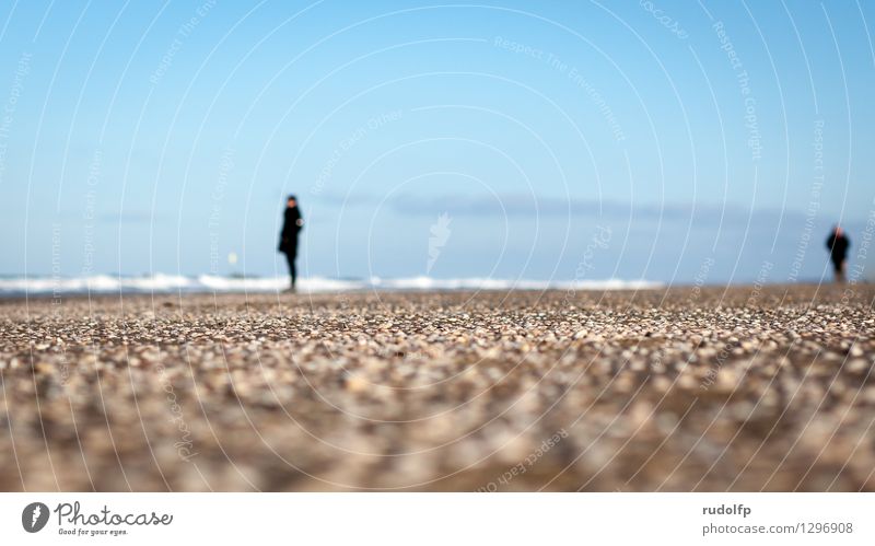 beach views Vacation & Travel Freedom Beach Waves Winter Human being 2 Nature Landscape Sand Water Sky Weather Beautiful weather Coast North Sea Clothing Coat