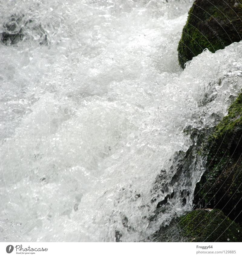 white waterfall Inject Air Air bubble White Black Mountain stream Brook River Water Rock Stone Drops of water