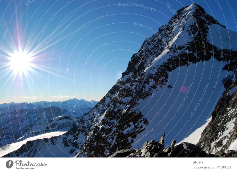 on the way to the Glockner Sunbeam Sunset Stone Winter Go up Incline Alpine hut Grossglockner Mountaineering Ascent Hiking Vantage point Panorama (View) Austria