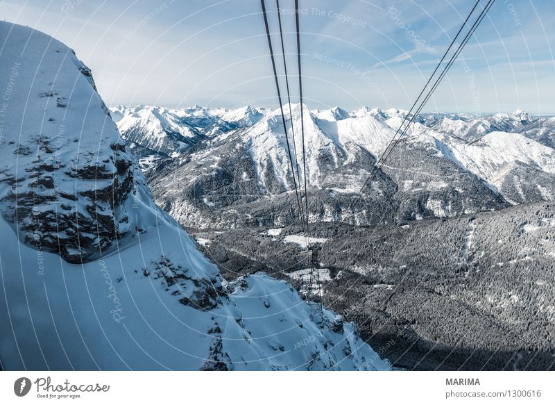 wonderfull winter day on the Zugspitze Vacation & Travel Tourism Freedom Sun Winter Mountain Nature Landscape Clouds Rock Alps Tourist Attraction Cable car