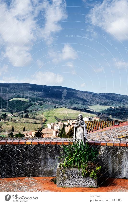 San Gimignano Mountain Small Town Religion and faith Virgin Mary Tuscany Italy Colour photo Multicoloured Exterior shot