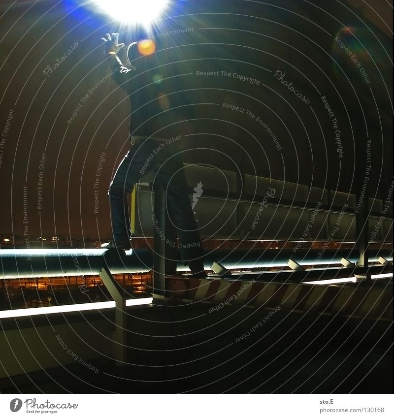 dark glaring Fellow Posture Night Dark Black Light Artificial light Lamp Parking level Gloves Cap Glittering Midnight Vantage point Far-off places To enjoy Cold