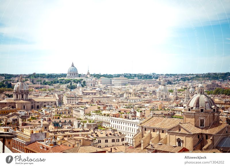 Rome II Italy Europe Capital city Old town Dome Tourist Attraction Esthetic Town Brown Vatican St. Peter's Cathedral Domed roof Skyline Colour photo