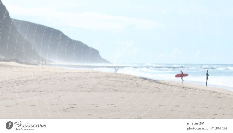 on the beach. Art Adventure Beach Walk on the beach Beach life Beach party Ocean Portugal Sandy beach Dreamily Colour photo Subdued colour Exterior shot