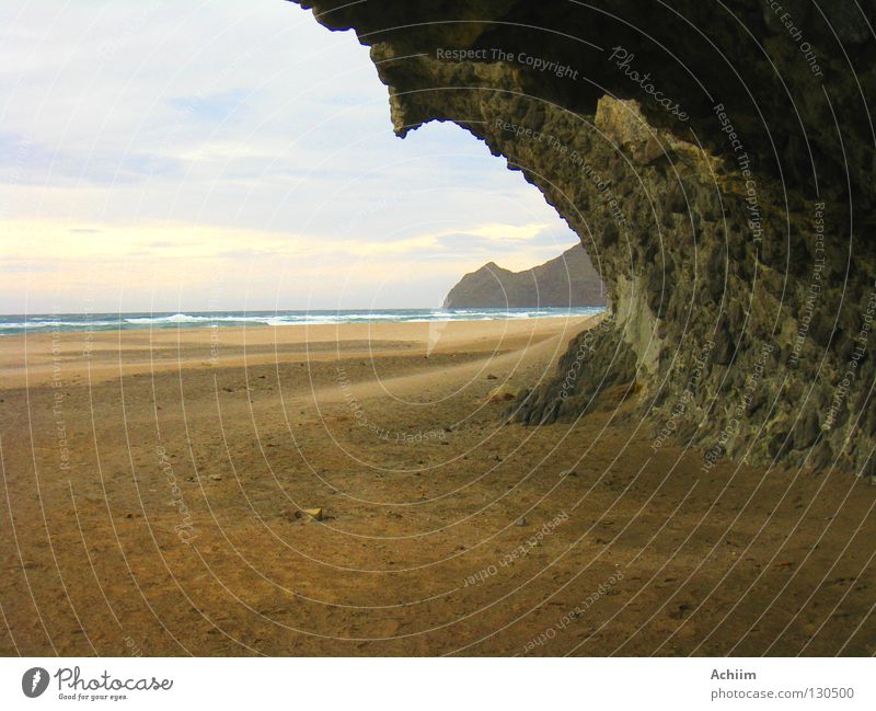 That which remains Andalucia Playa de Monsul San José Idyllic beach Ocean Lava Stony Sandstorm Washed out Bizarre Dramatic Passion Bad weather Clouds Horizon