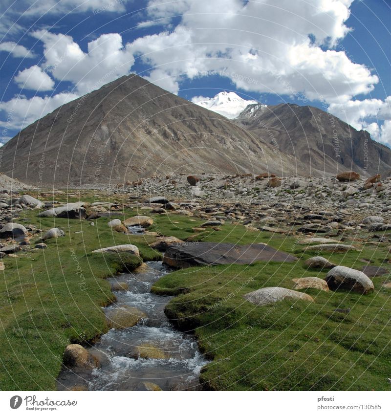 idyll Peak Clouds Grass Meadow Current Wilderness Loneliness Calm Mountaineering Hiking Flow Hissing Beautiful Physics Green Bad weather Harmonious Idyll Snow