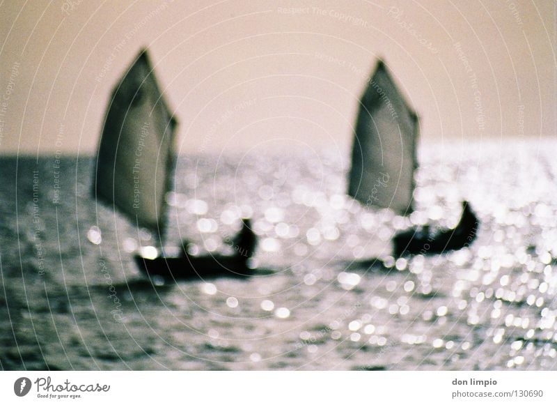 focus off 2 Ocean Sailing Watercraft Blur Analog Processed Back-light Aquatics