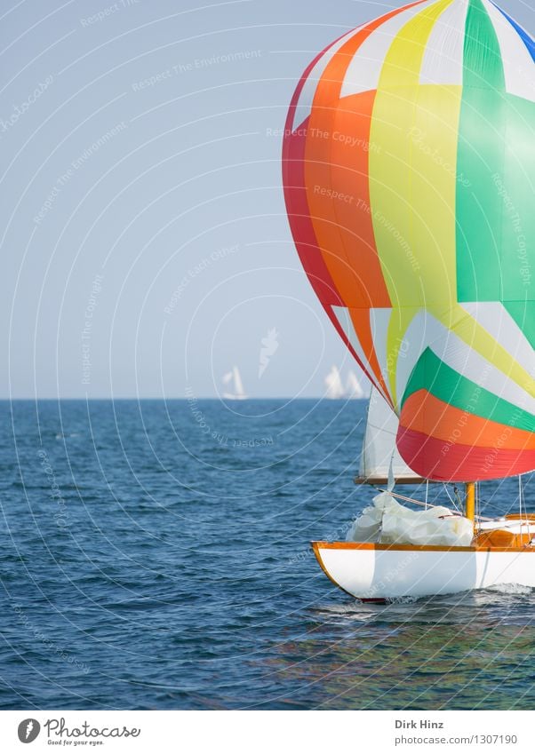 Colorful Baltic Sea bubble Sailing Yacht Blue Yellow Orange Relaxation Vacation & Travel Laboe Regatta Maritime Ocean Aquatics Sailboat Sailing yacht