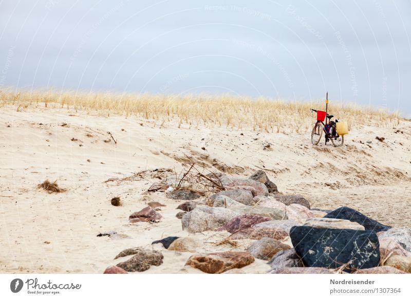 The fisherman's bicycle..... Trip Far-off places Cycling tour Beach Ocean Nature Landscape Sky Clouds Spring Coast Lanes & trails Bicycle Exceptional Maritime