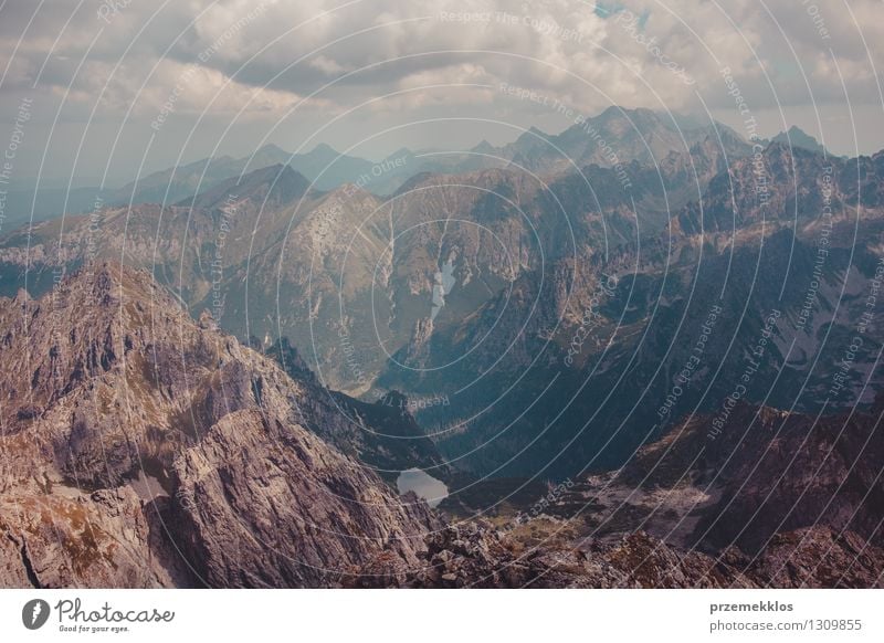 Mountain landscape in Tatras Nature Landscape Clouds Summer Rock Adventure distant Height Slagheap peak range Slope Wide Colour photo Exterior shot Deserted Day