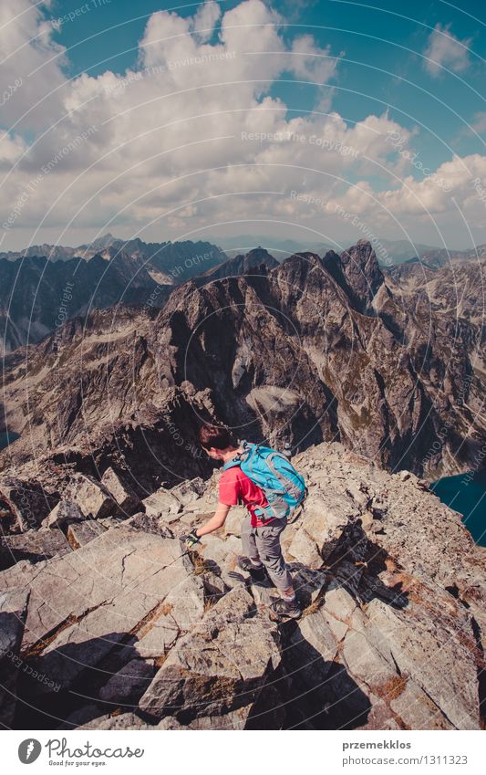 Hike in the Tatra Mountains Lifestyle Leisure and hobbies Vacation & Travel Trip Adventure Freedom Summer Summer vacation Hiking Young man Youth (Young adults)