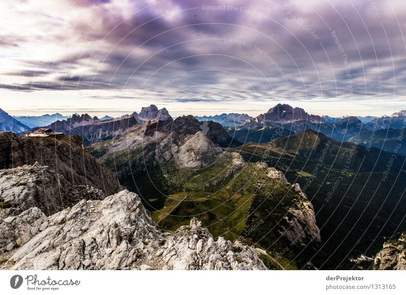 Panoramic view with the Rifugio Lagazuòi Vacation & Travel Tourism Trip Far-off places Freedom Mountain Hiking Environment Nature Landscape Plant Animal