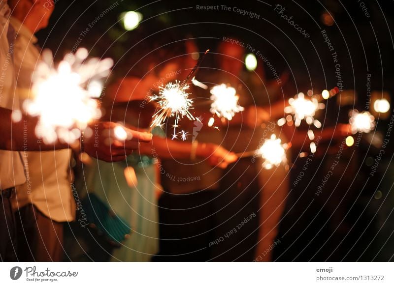 sparkle Feasts & Celebrations Wedding Hand Kitsch Odds and ends Candle Sparkler Joie de vivre (Vitality) Colour photo Exterior shot Night Artificial light