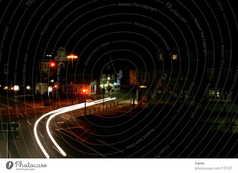 ghost drivers Town Night Long exposure Light Speed Traffic light Transport Car