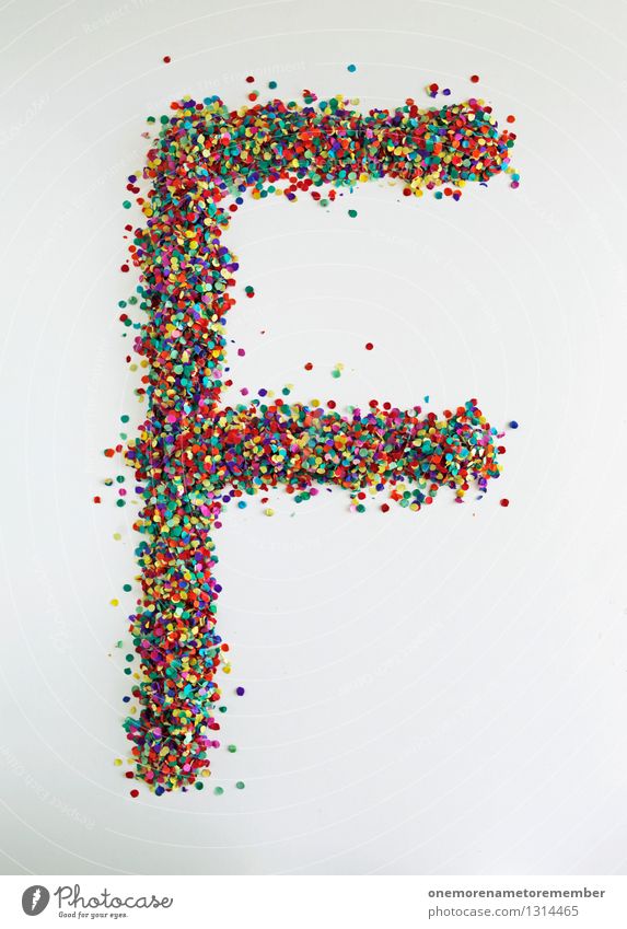 F wie: fetish icon Art Work of art Esthetic Letters (alphabet) Typography Many Multicoloured Design Design studio Design museum Creativity Confetti Colour photo