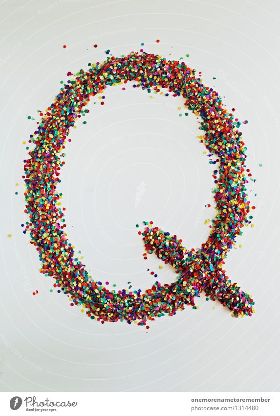 Q like: quantum physics Art Work of art Esthetic Letters (alphabet) Typography Creativity Design Design studio Design museum Confetti Many Multicoloured