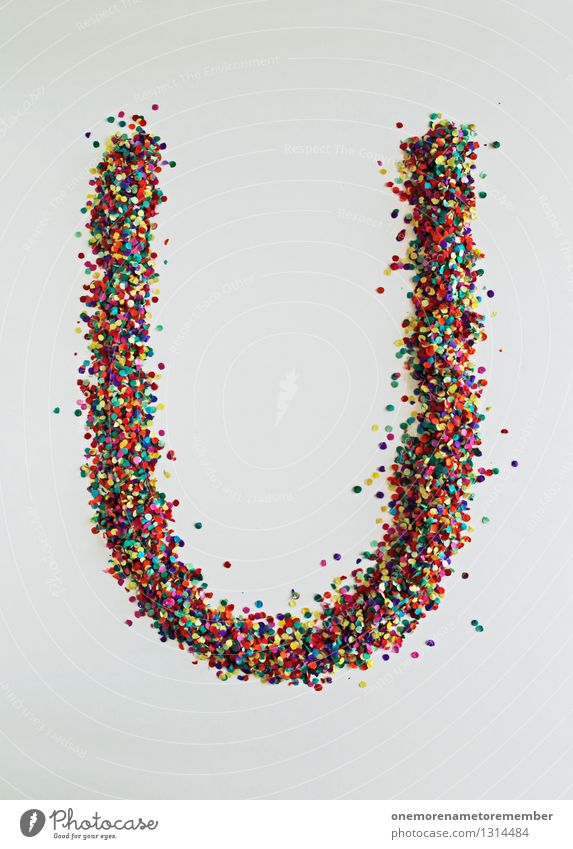 U wie: universe Art Work of art Esthetic Letters (alphabet) Typography Multicoloured Creativity Design Design studio Design museum Handicraft Confetti