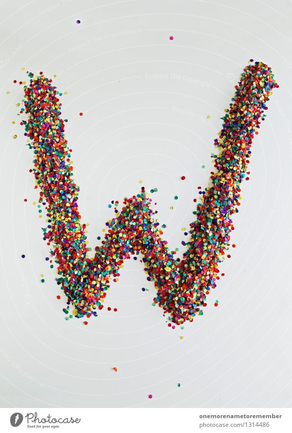 W wie: WWW Art Esthetic Letters (alphabet) Typography Creativity Design Design studio Design museum Confetti Multicoloured Point Colour photo Interior shot