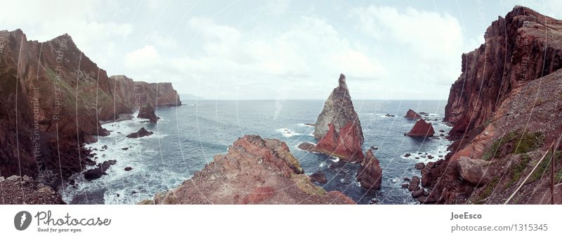 View from Madera's coast to the Atlantic Ocean Adventure Freedom Expedition Mountain Hiking Nature Landscape Clouds Volcano Dark Colour photo Exterior shot