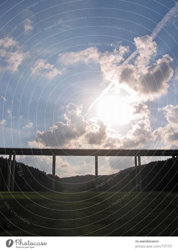 over seven bridges... Highway Concrete Column Meadow Forest Clouds Bridge Valley Sun