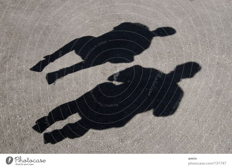 shadow play Jump Short exposure Youth (Young adults) Joy Shadow Human being Crouching Calm in midair Flying Freedom