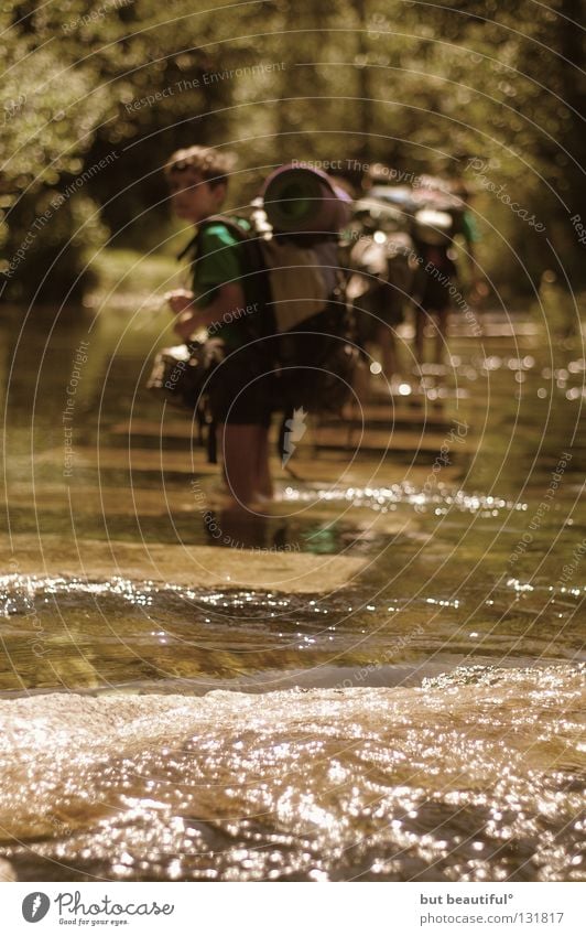 left standing Barrier Brook Summer Hiking River Water Camino de Santiago Way of St James muxia