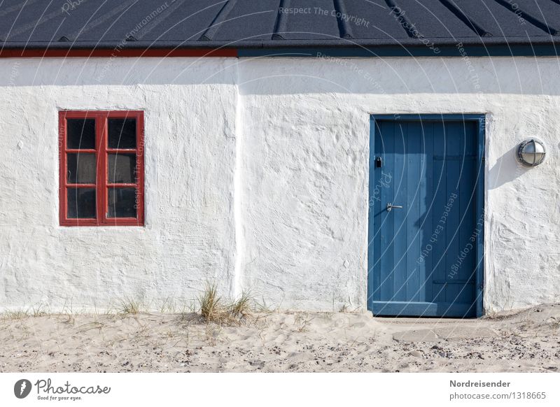 Denmark.... Vacation & Travel Summer Beach Ocean Coast Village Fishing village Deserted House (Residential Structure) Building Architecture Facade Window Door