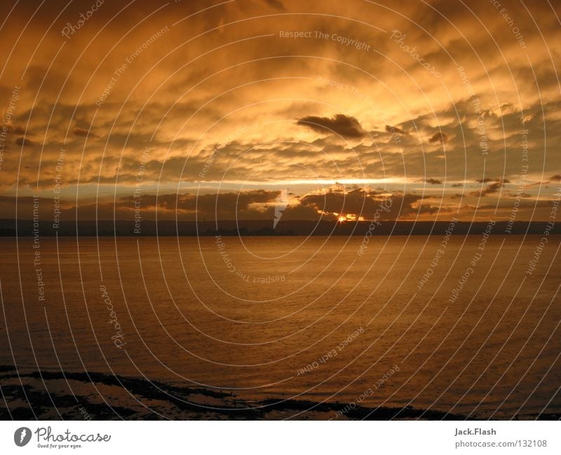 Sunset at Lake Ammersee Moody Light Herrsching am Ammersee Bavaria Clouds Celestial bodies and the universe Water Landscape Freedom Beautiful Orange