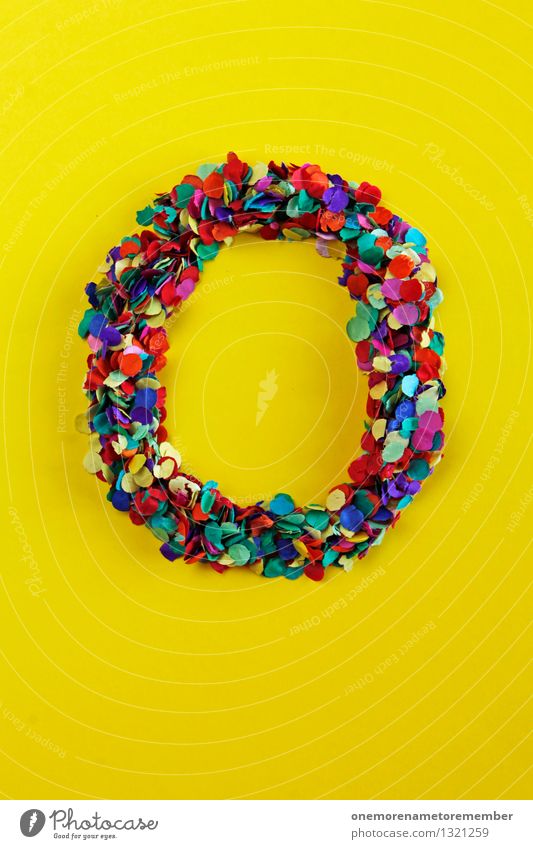 O Art Esthetic Orange Easter Above Arrangement Letters (alphabet) Typography Yellow Confetti Round Colour photo Multicoloured Interior shot Experimental