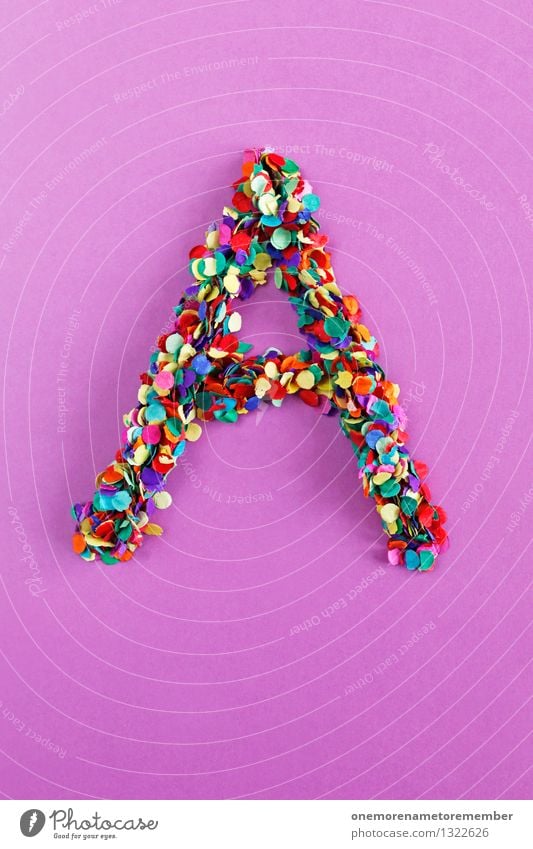 A Art Work of art Esthetic Alphabetical Latin alphabet Letters (alphabet) Typography Creativity Design Idea Confetti Many Point Colour photo Multicoloured