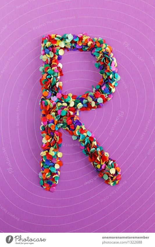 R Art Work of art Esthetic Letters (alphabet) Typography Alphabetical Many Point Confetti Design Creativity Idea Colour photo Multicoloured Interior shot