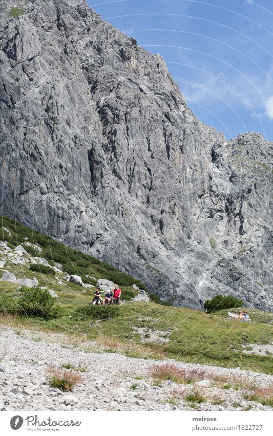 The mountain calls Tourism Mountain Hiking Human being Friendship 3 45 - 60 years Adults Nature Landscape Earth Sky Clouds Summer Beautiful weather