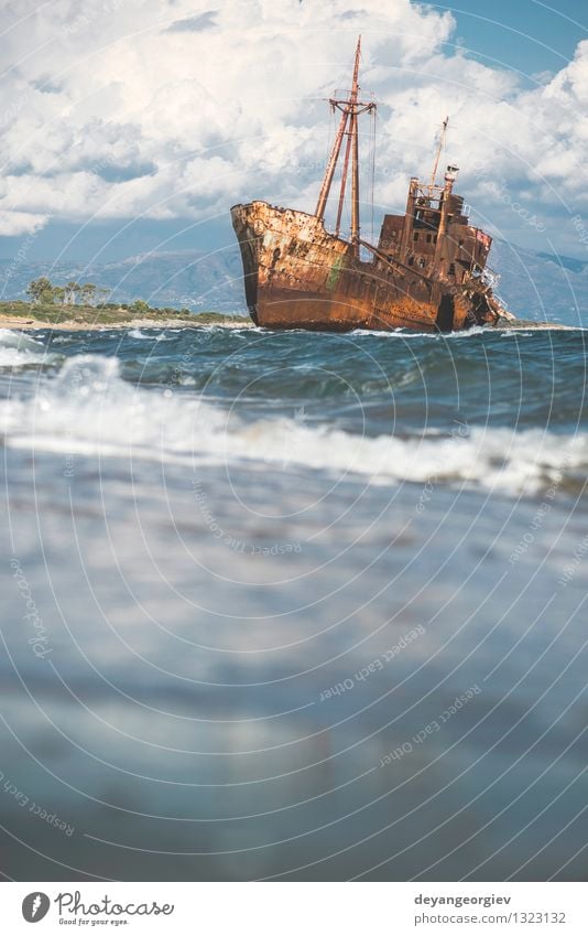 Old rustic big ship Beach Ocean Sailing Retirement Coast Transport Watercraft Metal Rust Historic Death Destruction Shipwreck Rustic water abandoned Wreck