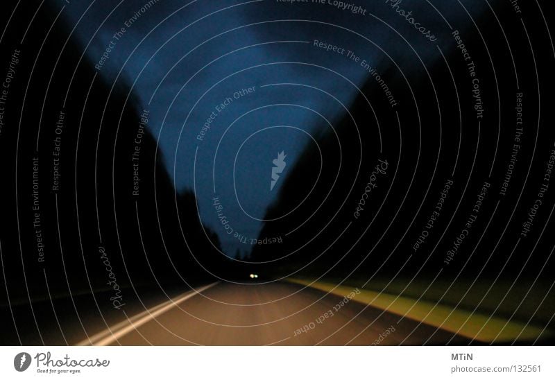 almost there Night Forest Slovakia Dark Fatigue Tunnel In transit Oppressive Light Transport Street Highway road Exhaustion Sky Vacation & Travel Target